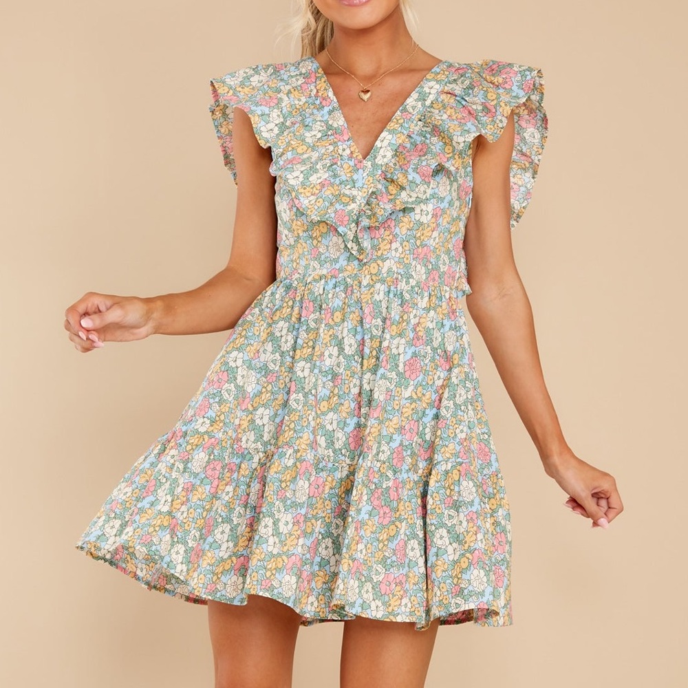 SOLD 💐 Entro floral print cotton Dress size L